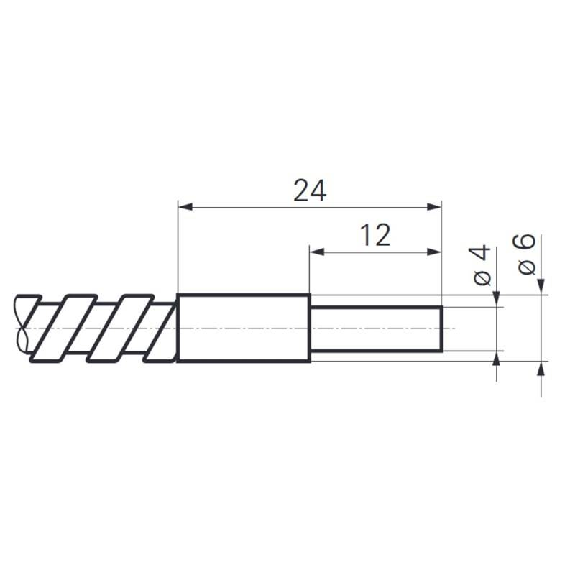 Fibre opt. barrage, verre, tête 4x24mm Pmax=450mm +250°C, 0,5m - FSF 050B2006 Fibre opt. barrage, verre, tête 4x24mm Pmax=450mm +250°C, 0,5m - FSF 050B2006-Lire la description
