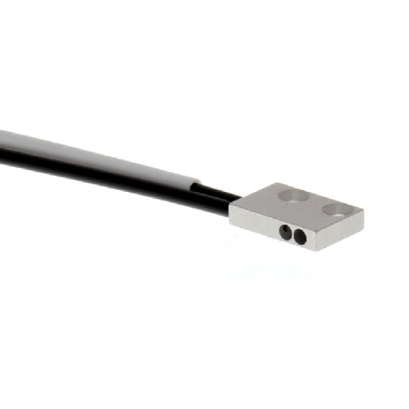 Fibre opt. directe, plast. flexible, tête latérale 15x10x3mm, 2m - E32-D15YR 2M-Lire la description