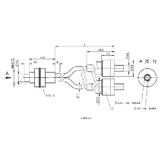 Fibre opt. directe coaxiale, plast. Ø2,2mm, tête M6, 1m - BFO D22-XB-LB-EAK-15-SA1-01 (BFO00FP)-Lire la description