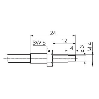 Fibre opt. directe, verre, tête M4x12mm Pmax=60mm, 0,5m - FUE 050B1002-Lire la description