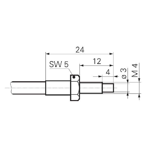 Fibre opt. directe, verre, tête M4x12mm Pmax=60mm, 0,5m - FUE 050B1002 Fibre opt. directe, verre, tête M4x12mm Pmax=60mm, 0,5m - FUE 050B1002-Lire la description
