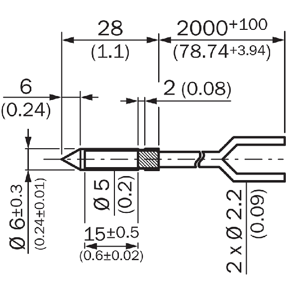 Fibre opt. directe, plast. 2xØ1,0mm, tête pour contrôle de niveau - LL3-DF02-S01-Lire la description