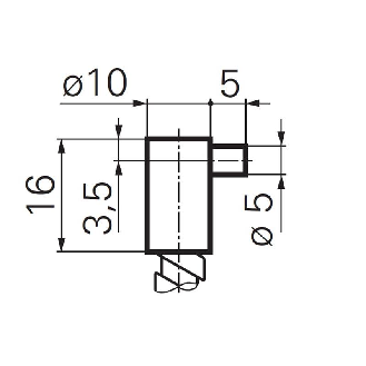 Fibre opt. directe, verre, tête 10x16mm Pmax=115mm, 0,5m - FUE 050A4003-Lire la description