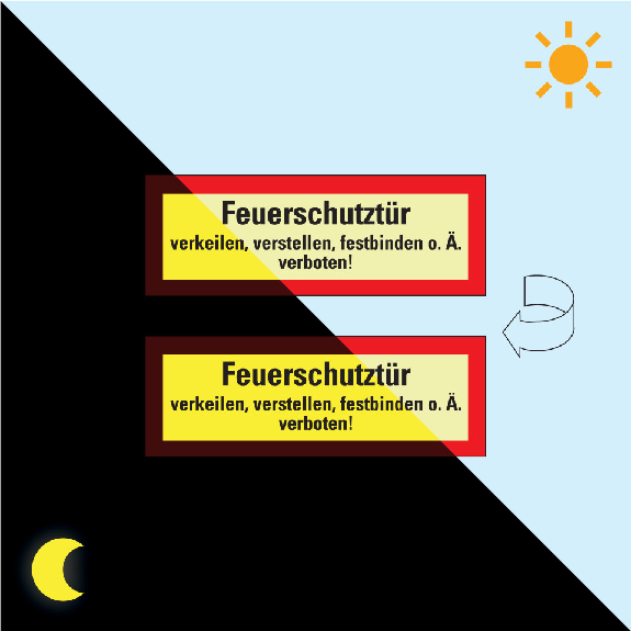 PERMALIGHT power langnachleuchtend Feuerwehrschild Feuerschutztür verk..., doppelseitig, Folie, 210x74mm PERMALIGHT power langnachleuchtend Feuerwehrschild Feuerschutztür verk..., doppelseitig, Folie, 210x74mm-Beschreibung lesen