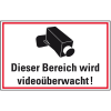 Hinweisschild Bereich wird videoüberwacht, Pikto, Folie, selbstklebend, 300x200mm