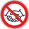 Verbotsschild Händeschütteln verboten, praxisbewährt, Folie, selbstklebend, Ø 200mm Verbotsschild Händeschütteln verboten, praxisbewährt, Folie, selbstklebend, Ø 200mm