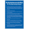 Aushang Sicherheitsvorschriften für Hochspannungsanlagen, Kunststoff, 400x600mm Aushang Sicherheitsvorschriften für Hochspannungsanlagen, Kunststoff, 400x600mm