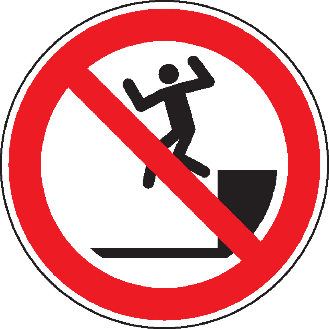 Verbotsschild Herunterspringen verboten, ISO, Kunststoff, Ø 300mm-Beschreibung lesen