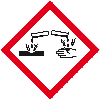 Gefahrensymbol Ätzwirkung GHS 05, Folie, selbstklebend, 32x32mm, 16/Bogen, GHS-Verordnung Gefahrensymbol Ätzwirkung GHS 05, Folie, selbstklebend, 32x32mm, 16/Bogen, GHS-Verordnung