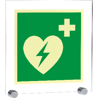 PERMALIGHT power langnachleuchtend Autom.ext.Defibrillator, ASR, Klemmbefestigung, Acryl, 250x250mm-Beschreibung lesen