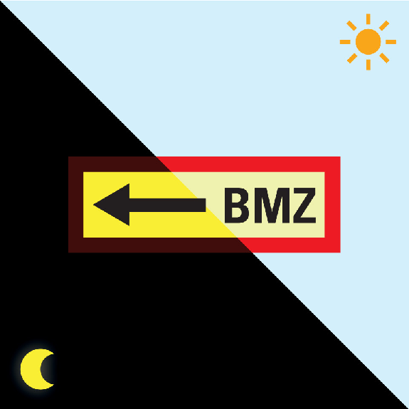 PERMALIGHT power langnachleuchtend Feuerwehrschild BMZ links, Kunststoff, 297x105mm PERMALIGHT power langnachleuchtend Feuerwehrschild BMZ links, Kunststoff, 297x105mm-Beschreibung lesen