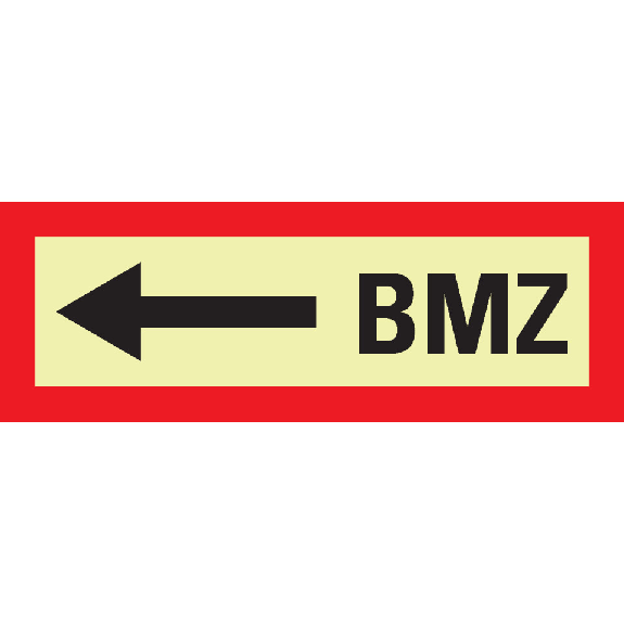 PERMALIGHT power langnachleuchtend Feuerwehrschild BMZ links, Kunststoff, 297x105mm PERMALIGHT power langnachleuchtend Feuerwehrschild BMZ links, Kunststoff, 297x105mm-Beschreibung lesen