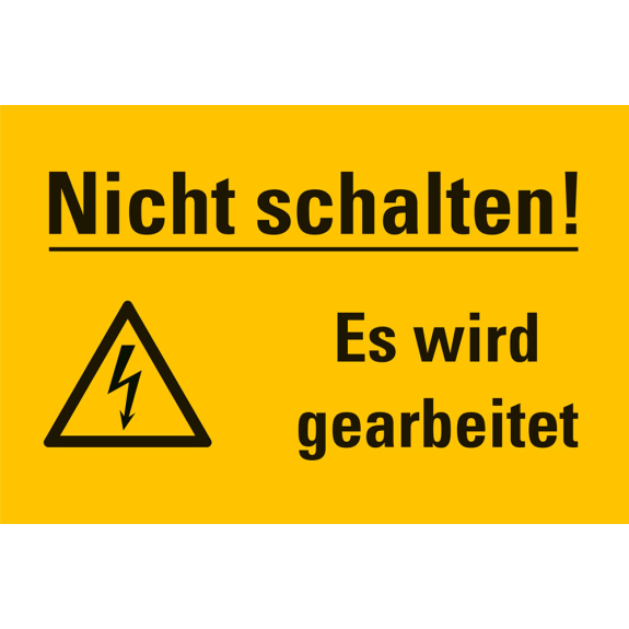 Warnschild Nicht schalten! Es wird gearbeitet, Kunststoff, 200x300mm-Leggi tutto