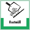 Abfallkennzeichen Restmüll, mit Symbol und Text, Kunststoff, 200x200mm