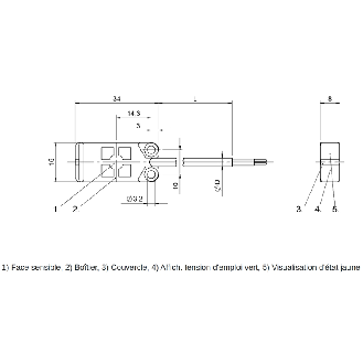 Capteur de niveau capacitif PNP NO / Câble 2m - BCS R08RRE-NSMFHC-EP02 (BCS012K)-Lire la description