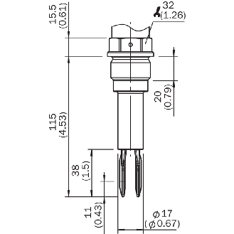 Détecteur vibrant de niveau pour liquides 115mm PNP G 1 A PN 64 - LFV200-XXSGATPML-Lire la description