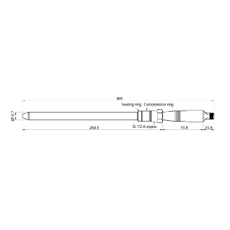 Capteur de niveau ANA Push Pull IO-Link, G 1/2 A hyg., M12 4P - PL20H-11534.111021.A03221030020-Lire la description