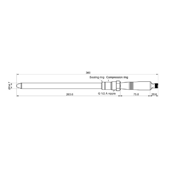 Capteur de niveau ANA Push Pull IO-Link, G 1/2 A hyg., M12 4P - PL20H-11534.111021.A03221030020-Lire la description