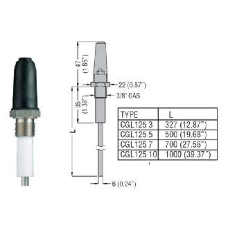 Sonde de niveau lg 1000 mm, 3/8 - CGL125N-10 (67020140)-Lire la description