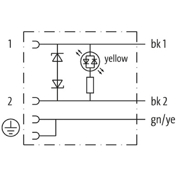 Connect. EV Forme A 18mm 24V LED+ATP; PUR 3x0,75 Jaune Cpc 7.5m - 7000-18021-0360750-Lire la description