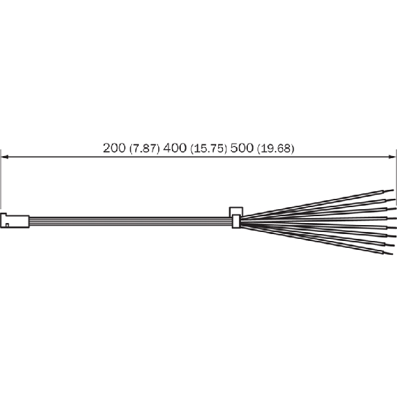 Connecteur Fem Droit 8p; Câble 8 fils 0.4m  - DOL-0B08-G0M4XB1-Lire la description