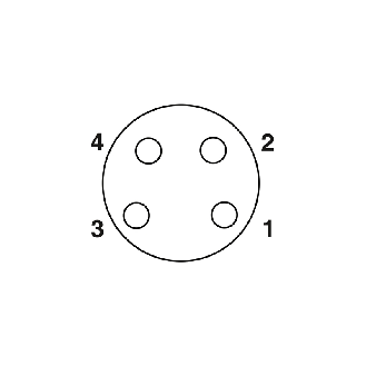 Adaptateur M12A Mâle Droit 4p/M08A Fem droit 4p - SAC-4P-M12MS-M 8FS-Lire la description