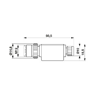 Adaptateur M12A Mâle Droit 4p/M08A Fem droit 4p - SAC-4P-M12MS-M 8FS-Lire la description