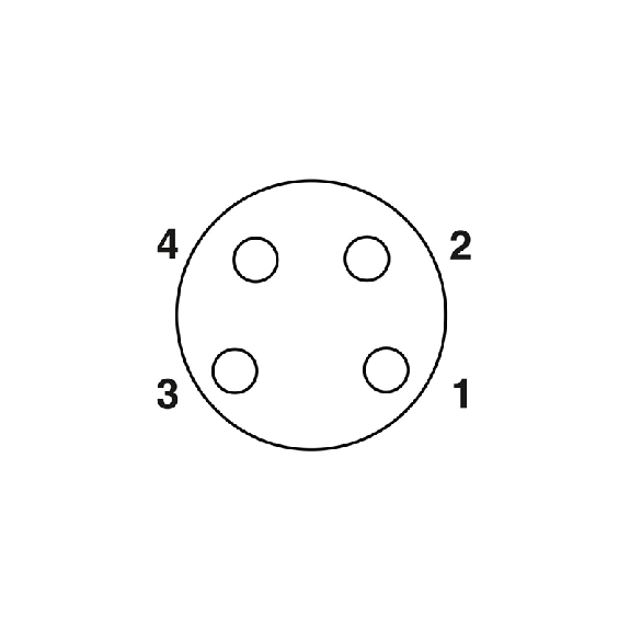 Adaptateur M12A Mâle Droit 4p/M08A Fem droit 4p - SAC-4P-M12MS-M 8FS-Lire la description