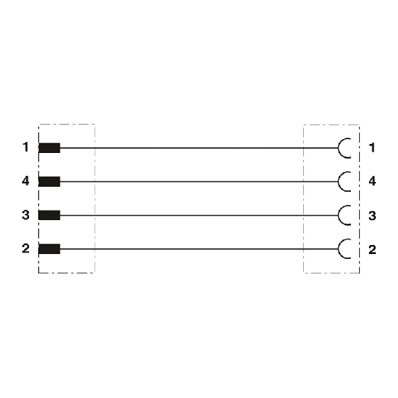Adaptateur M12A Mâle Droit 4p/M08A Fem droit 4p - SAC-4P-M12MS-M 8FS-Lire la description