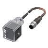 M12 Mâle Droit 3p/EV Forme A 18mm 24V LED+ATP Câble PUR Noir 1m - BCC VA04-M413-3E-664-PX0350-010 (BCC0502)