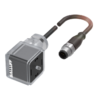 M12 Mâle Droit 3p/EV Forme A 18mm 24V LED+ATP Câble PUR Noir 1m - BCC VA04-M413-3E-664-PX0350-010 (BCC0502)-Lire la description