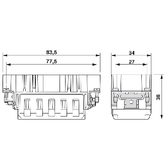 Elément de contact, mâle, 32+PE, Push-in, 500V, 16A, 0,5-2,5mm² - HC-BB32-I-PT-M-Lire la description