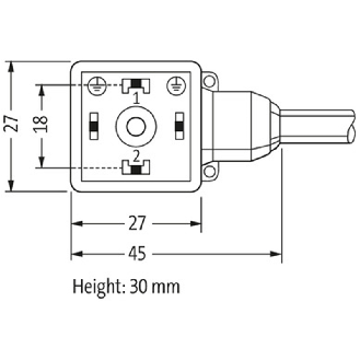 Connect. EV Forme A 18mm 24V LED; PUR 3x0,75 Noir Cpc 3m - 7000-18001-6360300-Lire la description
