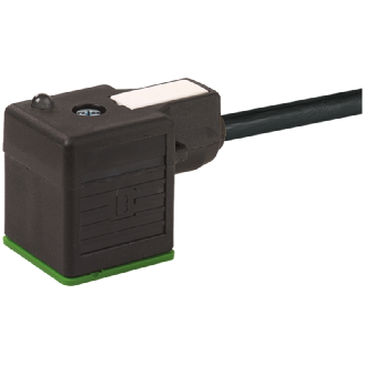 Connect. EV Forme A 18mm 24V LED; PUR 3x0,75 Noir Cpc 3m - 7000-18001-6360300-Lire la description