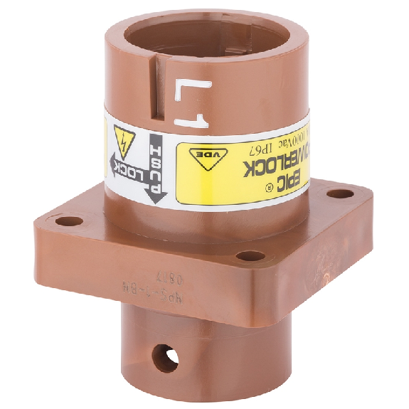 Powerlock; Embase en saillie; section 50-120mm²; L1; Marron - 44420279 | EPIC POWERLOCK A6 S L1/BN BP M12 (1)-Lire la description