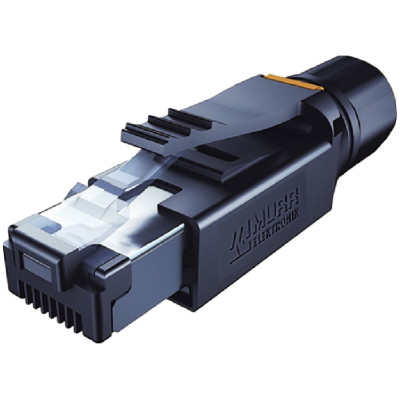 RJ45 Mâle Droit 4p Blindé; Ethernet CAT5, Noir, IP20; Confectionnable - 7000-74001-0000000-Lire la description