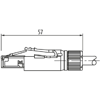 RJ45 Mâle Droit 4p Blindé; Ethernet CAT5, Noir, IP20; Confectionnable - 7000-74001-0000000-Lire la description