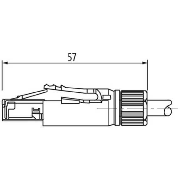 RJ45 Mâle Droit 4p Blindé; Ethernet CAT5, Noir, IP20; Confectionnable - 7000-74001-0000000-Lire la description