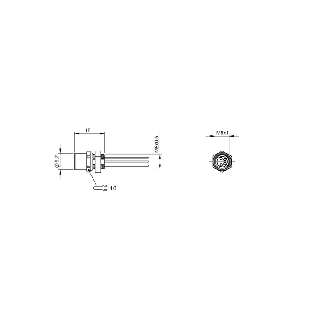 Passage de cloison M08 Fem Droit 4p/4 fils (4 x 0.25mm²) 0.5m, 30V - BCC M354-0000-10-RM050-005 (BCC0E35)-Lire la description