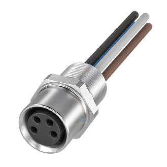 Passage de cloison M08 Fem Droit 4p/4 fils (4 x 0.25mm²) 0.5m, 30V - BCC M354-0000-10-RM050-005 (BCC0E35)-Lire la description