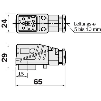 Q7-DC Fem Droit 7p; Bornes à vis 0.25-1mm², Ø4-10mm - DOS-2107-W-Lire la description