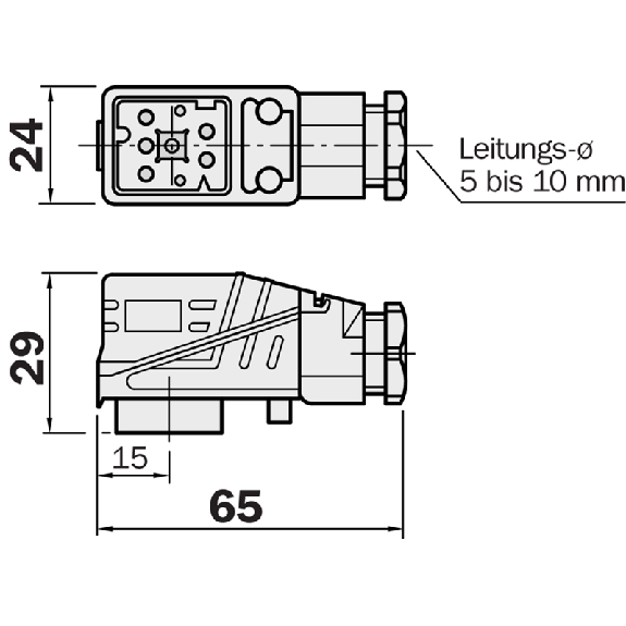 Q7-DC Fem Droit 7p; Bornes à vis 0.25-1mm², Ø4-10mm - DOS-2107-W-Lire la description