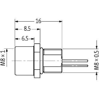 Embase M08 Fem Droit 4p; Câble TPE-S 4x0.25 0.2m - 7000-08581-9690020-Lire la description