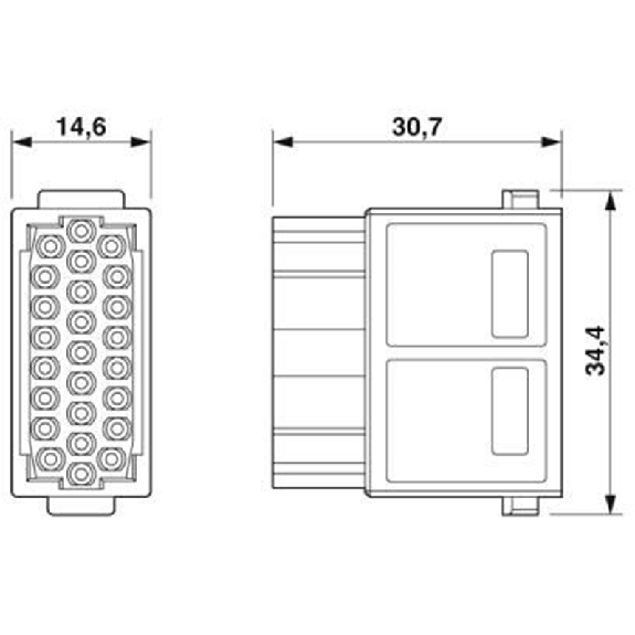 Module à élément de contact, 25 pôles, femelle - HC-M-25-CT-F Module à élément de contact, 25 pôles, femelle - HC-M-25-CT-F-Lire la description