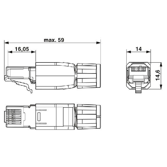 RJ45 Mâle Droit 8p; Bornes autodénudantes IDC; CAT5e, 1 Gbit/s, Noir - VS-08-RJ45-5-Q/IP20 BK RJ45 Mâle Droit 8p; Bornes autodénudantes IDC; CAT5e, 1 Gbit/s, Noir - VS-08-RJ45-5-Q/IP20 BK-Lire la description