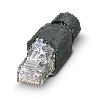 RJ45 Mâle Droit 8p; Bornes autodénudantes IDC; CAT5e, 1 Gbit/s, Noir - VS-08-RJ45-5-Q/IP20 BK-Lire la description
