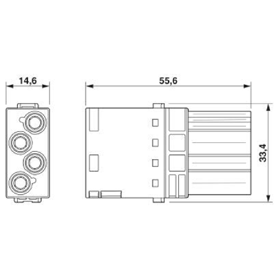 Module 4 contacts de puissance femelle, Push-in, 830 V, 40 A - HC-M-04-PT-F Module 4 contacts de puissance femelle, Push-in, 830 V, 40 A - HC-M-04-PT-F-Lire la description