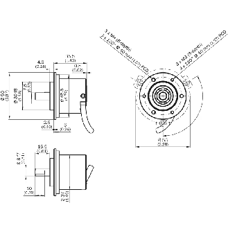 Codeur inc. Ø50mm Axe plein 8mm 1000i/t 5V TTL/RS422 M12 8P+C0.5m - DBS50E-S5AP01000-Lire la description