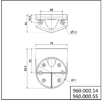 Équerre d'entrée de câble dissimulée 71 mm-Lire la description