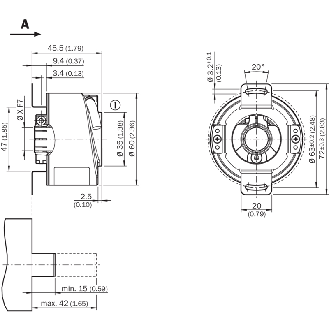 Codeur inc. Ø60mm Axe creux 10mm PROG 4,5-32V HTL/TTL câble 5m - DFS60A-BDPM65536-Lire la description